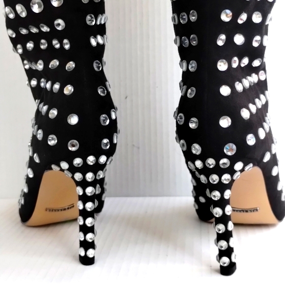 Gianni Bini knee high rhinestone boots, size 6M, pointed heels, Taylor Swift - Picture 4 of 8